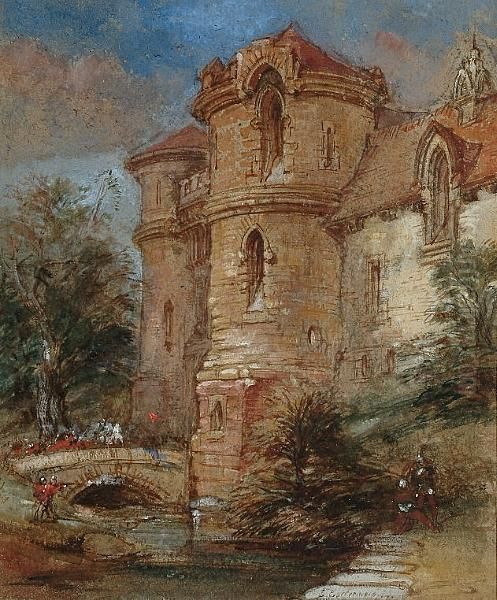 Figures Before A Castle - view 1