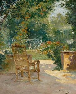Morning In The Garden by Eugene Henri Cauchois