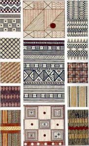 Melanesian and Polynesian bark fabric designs original illustration for The Grammar of Ornament by Owen Jones