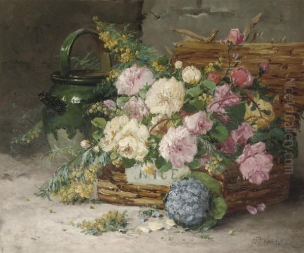 Colourful Roses In A Basket - view 1