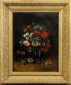 Vase Garni De Fleurs by Eugene Henri Cauchois