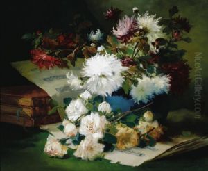Still Life With Sheet Music And Books by Eugene Henri Cauchois