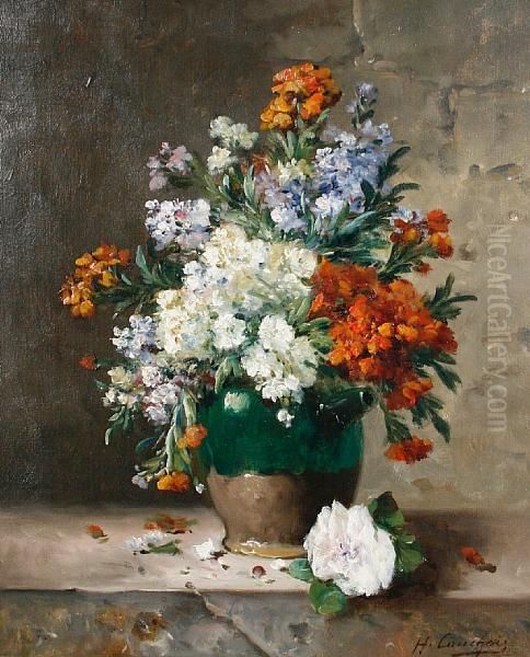 Still Life Of A Vase Of Summer Flowers - view 1