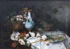 Nature Morte Au Plat De Fruits Et Al'eventail Nature Morte Au Plat De Fruits Et Al'eventail