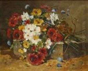 Vase De Fleurs Sur Un Entablement