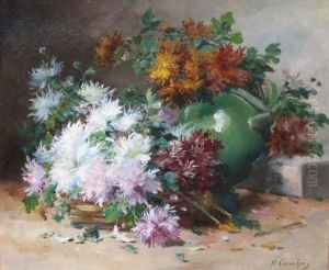 Bouquet De Dahlias by Eugene Henri Cauchois