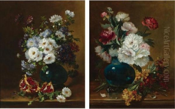Floral Still Lifes (a Pair) - view 1