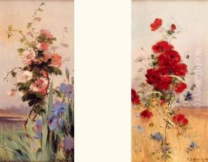 Les Coquelicots, Les Eglantines by Eugene Henri Cauchois
