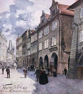 Ulice k Mostu Mala Strana Prague by Vaclav Jansa