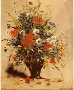 Vase De Marguerites Et Coquelicots