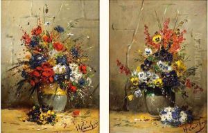 Bouquets De Fleurs Des Champs by Eugene Henri Cauchois