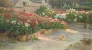 Jardin De Roses by Eugene Henri Cauchois