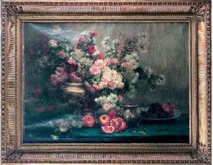 Nature Morte Aux Fleurs Et Aux Grenades