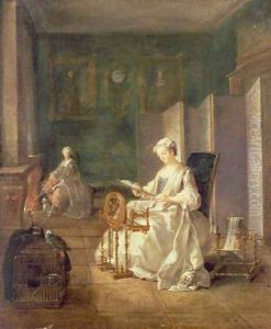 Interior with Two Figures by Etienne Jeaurat