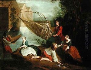 An Elegant Fishing Party on the Banks of a River