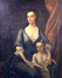 Portrait of Catherine Shorter with Horace Walpole 1717-97 by Charles Jervas