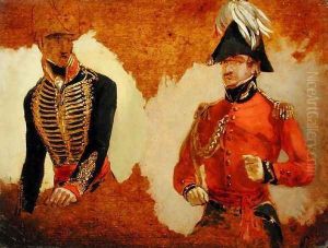Studies of Royal Horse Artillery Uniform and of an ADC to the Commander in Chief a study for The Battle of Waterloo by George Jones