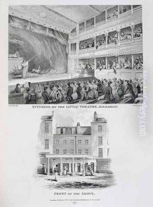 Interior of the Little Theatre Haymarket in London and the Front of the Above