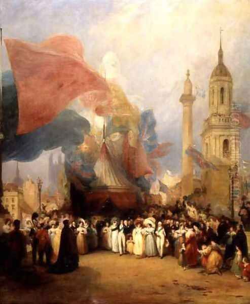 The Royal Procession at the Opening of London Bridge - view 1
