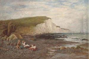 Children on the beach by William Samuel Jay