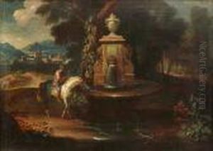 Halte Du Cavalier A La Fontaine. Halte Du Cavalier A La Fontaine.