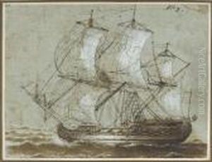 A Ship In Full Sail by Pieter the Younger Mulier