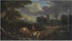 Paesaggio Con Un Pastore Con Il Gregge by Pieter the Younger Mulier