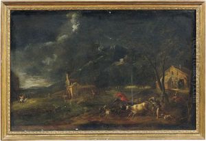 Paesaggio Tempestoso Con Figure E Armenti