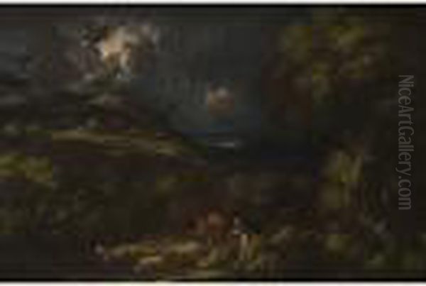 Paesaggio Campestre Con Figure Ed Armenti - view 1
