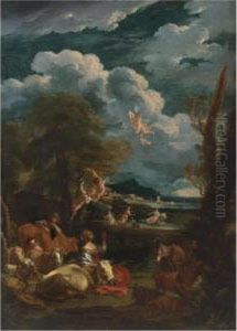 Landscape With The Rape Of Europa by Pieter the Younger Mulier