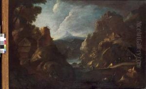Paesaggio Rupestre Con Viandanti by Pieter the Younger Mulier