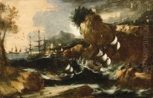 Burrasca Di Mare E Naufragio Sulla Costa by Pieter the Younger Mulier