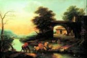 Paesaggio Fluviale Con Pastori E Armenti by Pieter the Younger Mulier