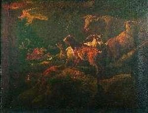 The Deluge With Animals On A Rocky Promontory