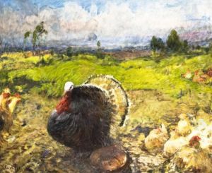 Paesaggio Con Tacchino E Gallina Paesaggio Con Tacchino E Gallina