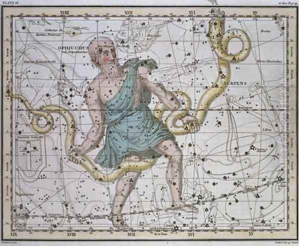Ophiuchus or Serpentarius from A Celestial Atlas - view 1