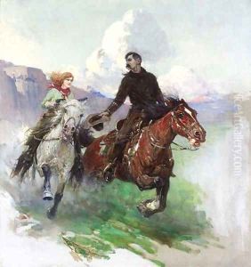 Riding Hard with Two Shooters by Frank Johnson