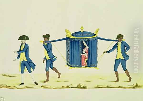 A Noblewoman Being Carried by Two Slaves - view 1