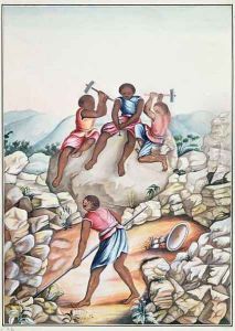 Slaves diamond mining in the Serro Frio region Minas Gerais Brazil