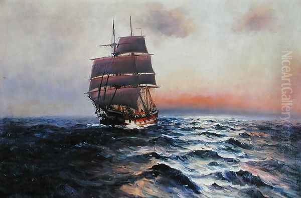 Sailing Ship at Sea - view 1