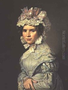 Portrait of a Lady in a Blue Dress by Christian-Albrecht Jensen