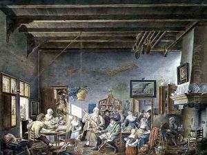 A Dutch Tavern Interior by W. Jansens