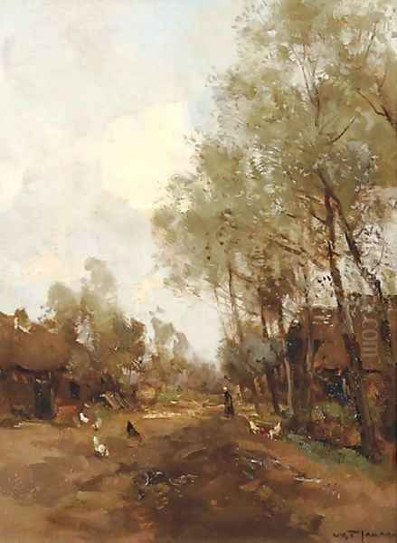 Brabantsch landschap chickens on a country path - view 1