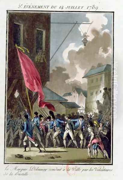 Marquis Bernard Rene Jordan de Launay 1740-89 Governor of the Bastille conducted to the Hotel de Ville - view 1