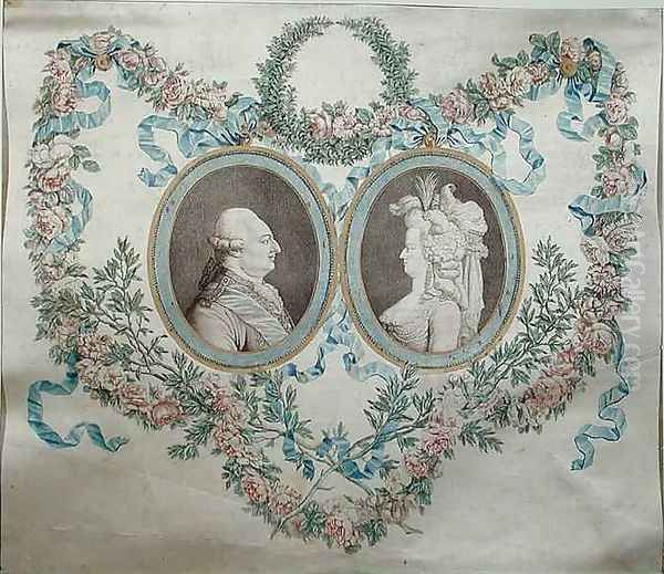 Cover of Bonbonniere depicting Louis XVI 1754-93 and Marie Antoinette 1752-93 - view 1