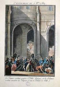 Events of the 5th of October 1789 The Women want to hang the Priest Lefevre by Jean-Francois Janinet