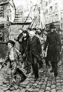 Gavroche Leading a Demonstration by Pierre Georges Jeanniot
