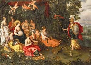 Minerva Visiting the Muses on Mount Helicon by Hans III Jordaens