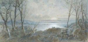 The flock at sunset by Joseph John Jenkins