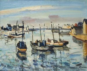 Bateaux Dans Le Port by Edmond Ceria